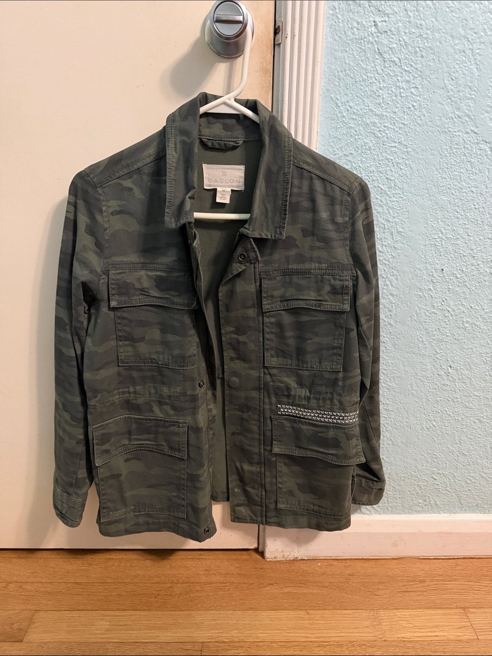 Anthropologie Olive Green Camo Field Jacket